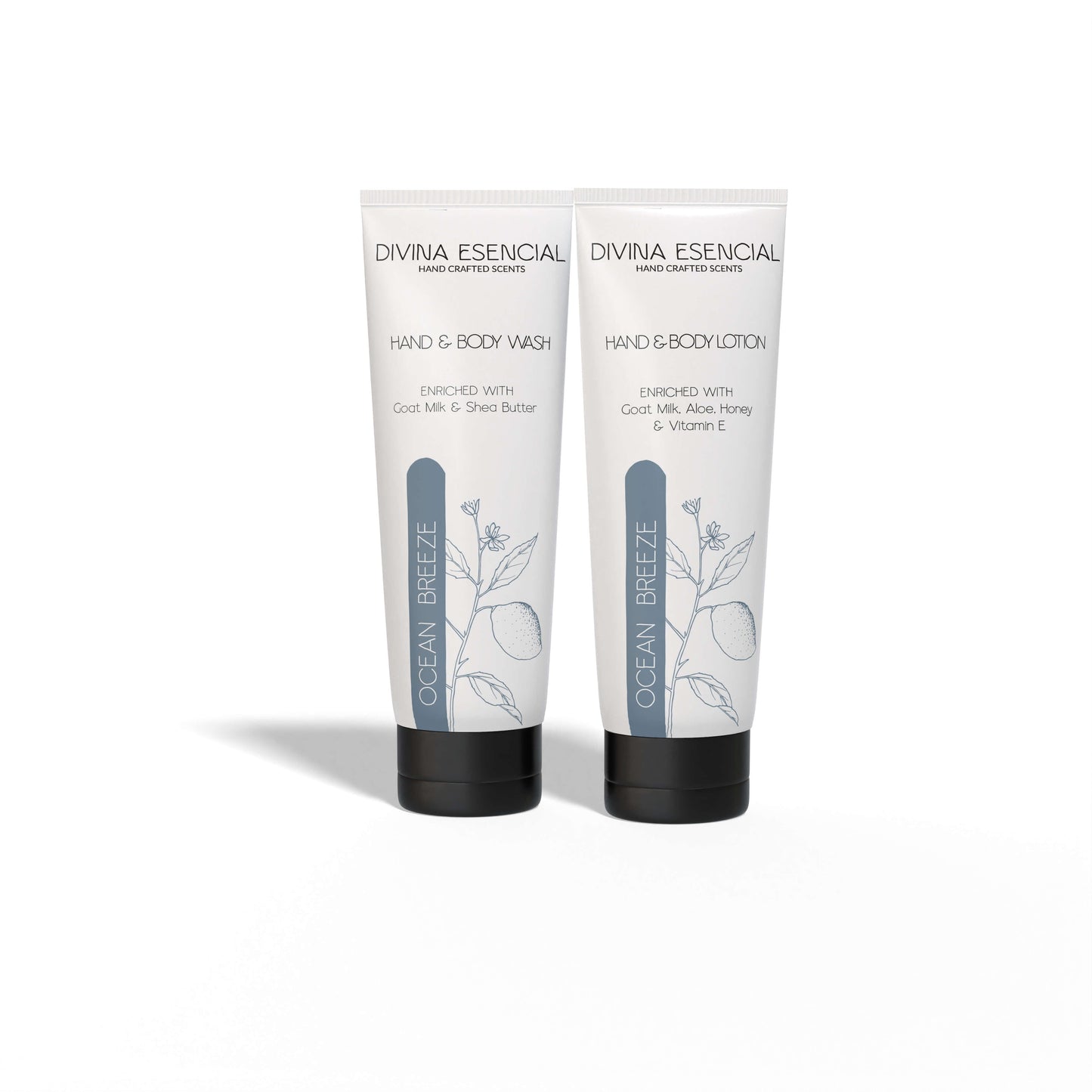 Travel Size Hand & Body Wash & Lotion Set with Canvas Bag