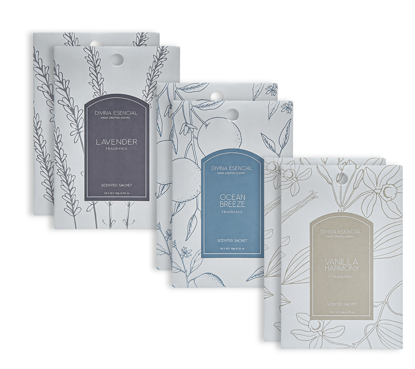 Scented Sachets - Assorted 6 Count with a Canvas Set