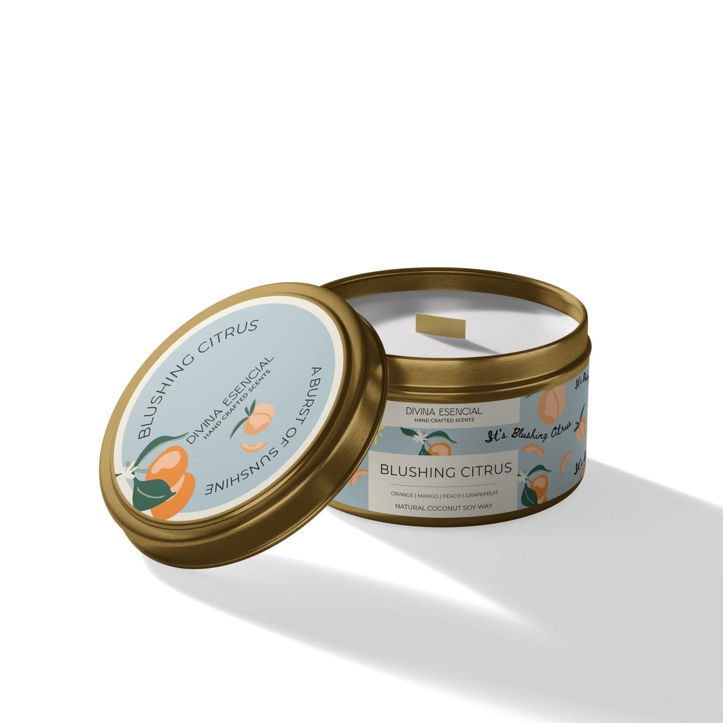 4oz Candle Trio: Midnight Rose, Blushing Citrus & Love Letters- Gold Tins