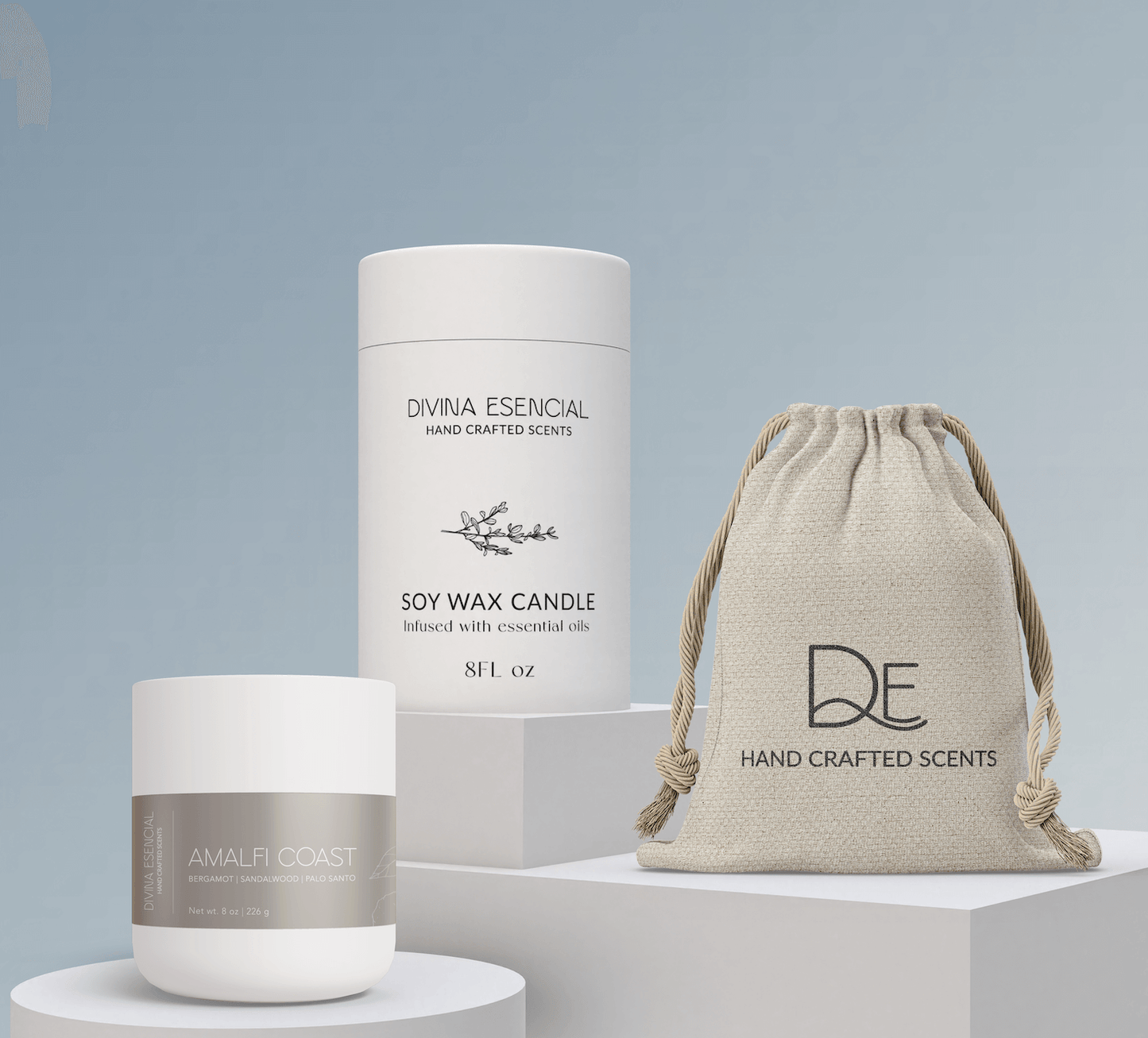 Frosted Orris Candle with Canvas Bag - Holiday Collection