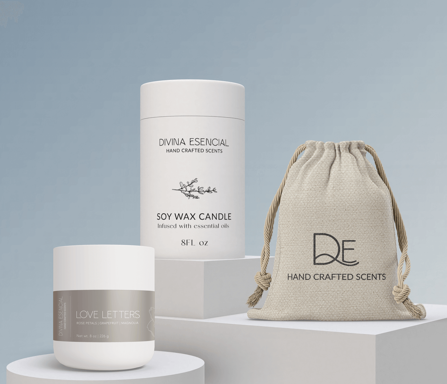Love Letters - Natural Coconut Soy Wax Candle, 8oz with Canva Gift Bag