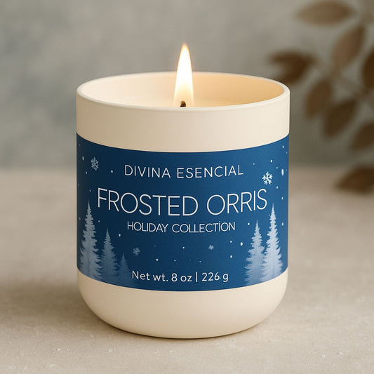 Frosted Orris Candle with Canvas Bag - Holiday Collection