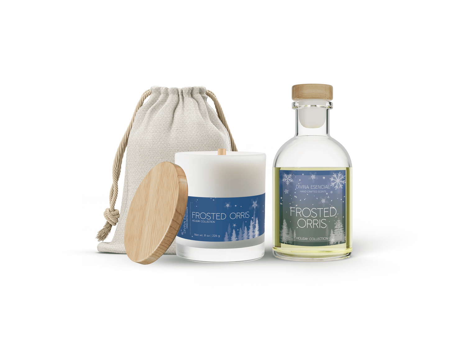 Frosted Orris – Candle & Reed Diffuser Set