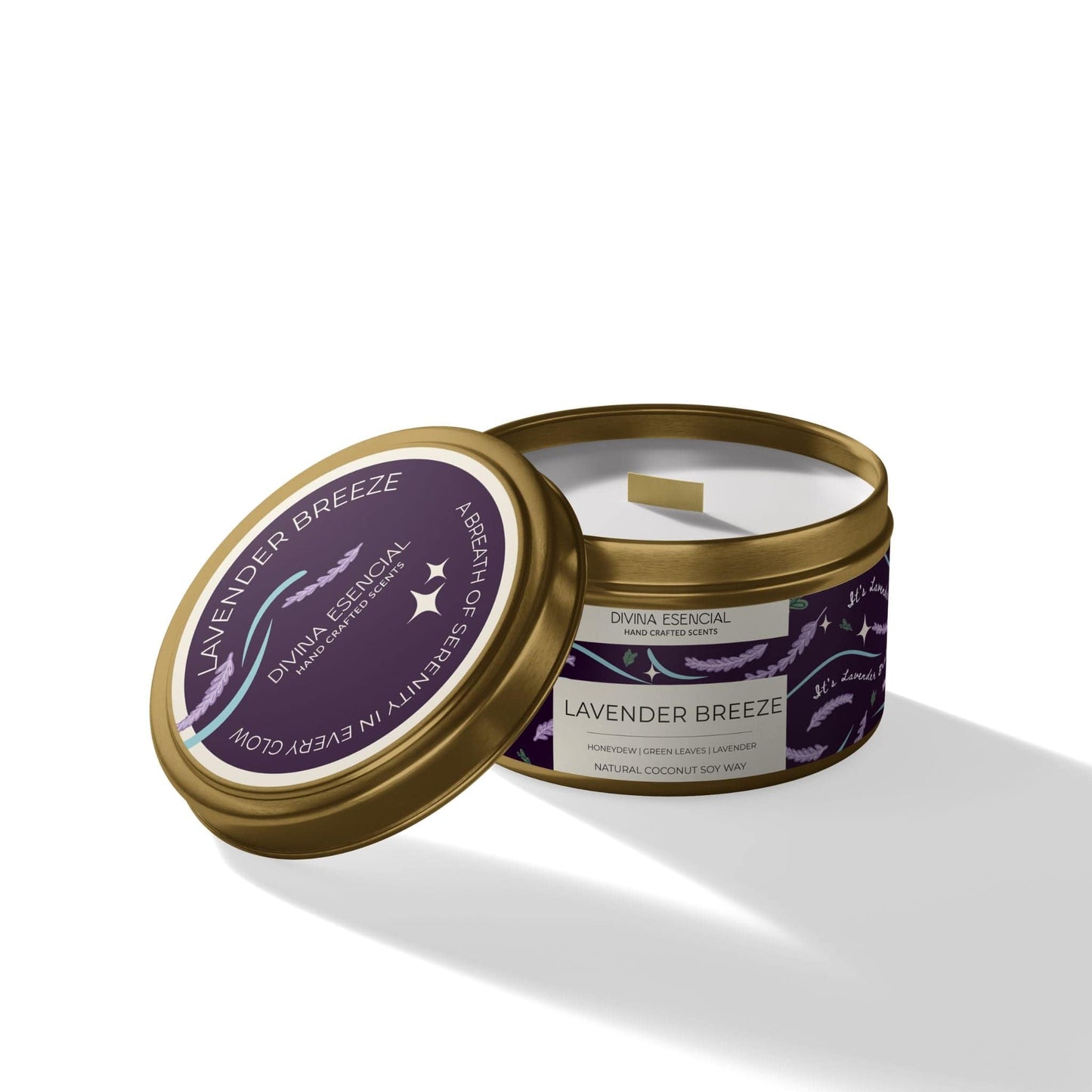4oz Candle Trio: Midnight Rose, Love Letters & Lavender Breeze - Gold Tins