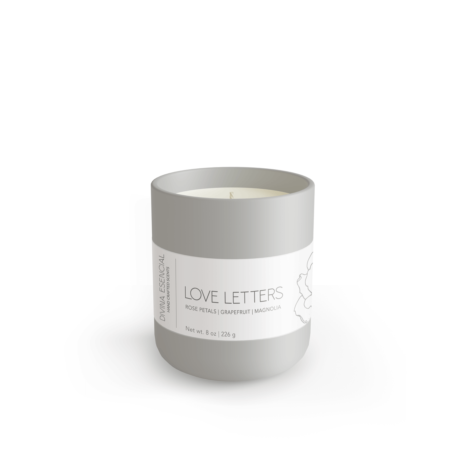Love Letters - Natural Coconut Soy Wax Candle, 8oz with Canva Gift Bag