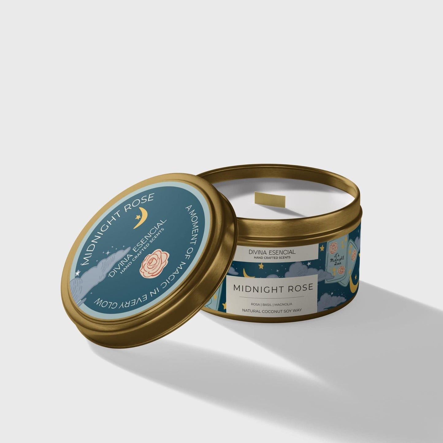 4oz Candle Trio: Midnight Rose, Blushing Citrus & Love Letters- Gold Tins