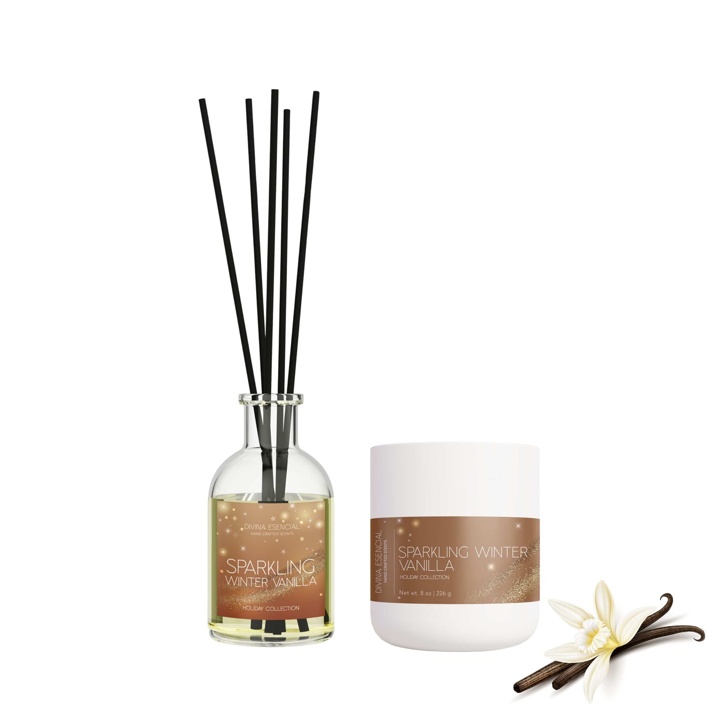 Sparkling Vanilla – Candle & Reed Diffuser Set