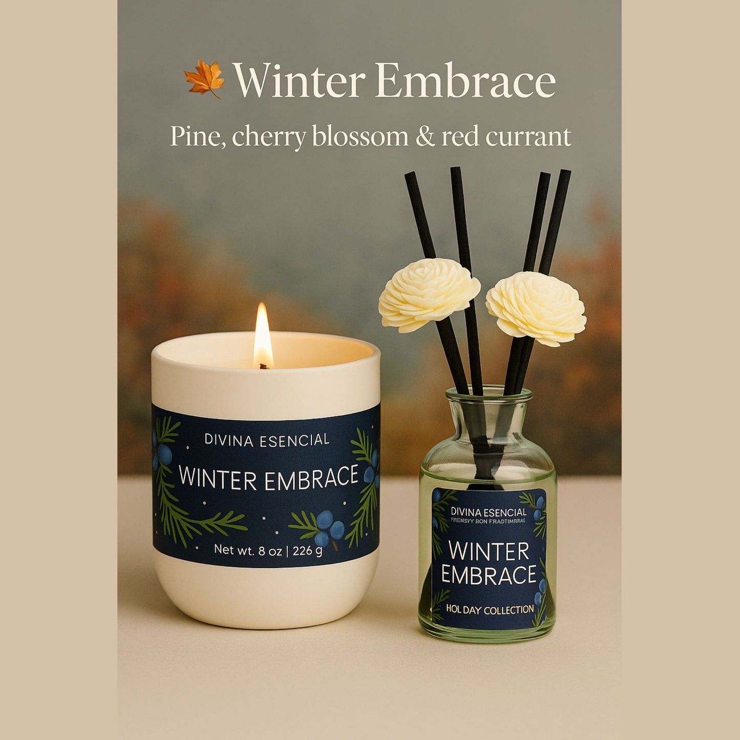 Winter Embrace – Candle & Reed Diffuser Set