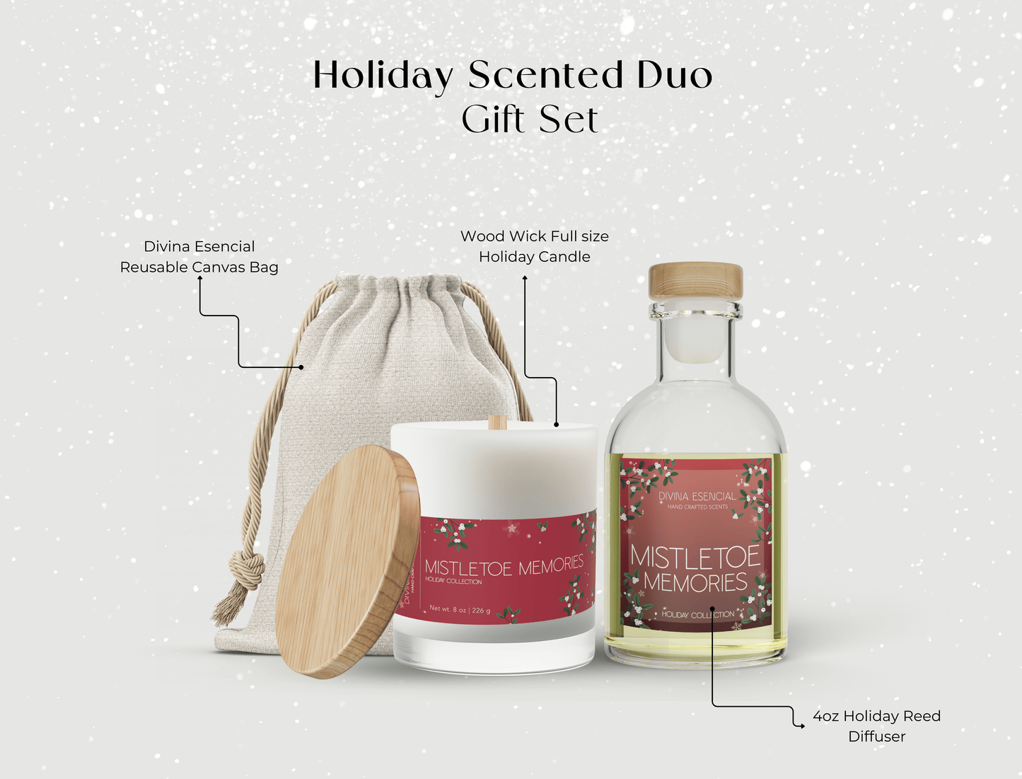 Sparkling Vanilla – Candle & Reed Diffuser Set