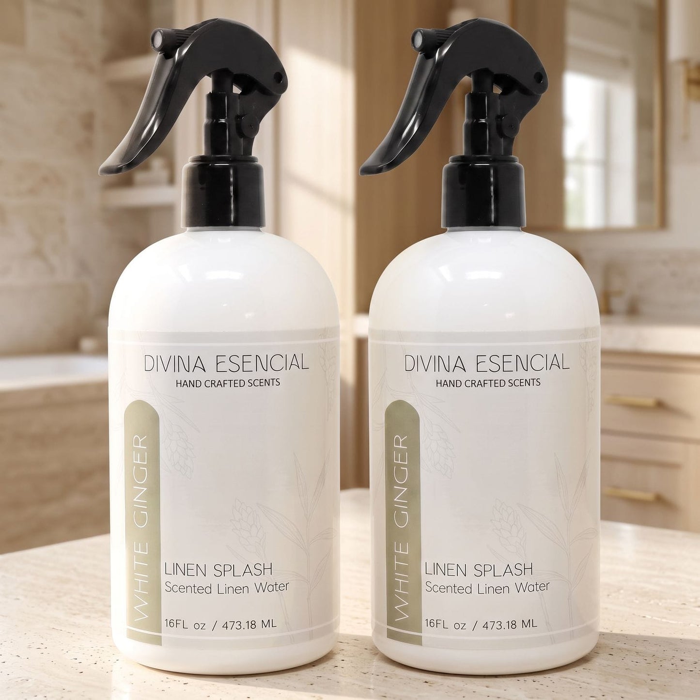 White Ginger Linen Spray 16oz 2-Pack Lifestyle