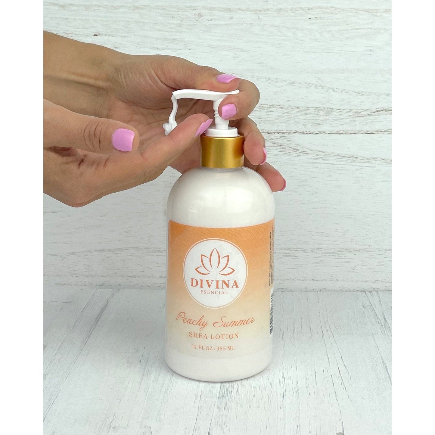 Divina Esencial Shea Butter Hand Lotion Peachy Summer 12 fl oz