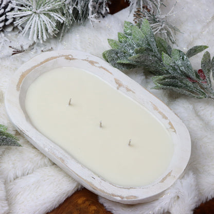 Mistletoe Memories | 3-Wick White Bowl Candle for Cozy Holidays