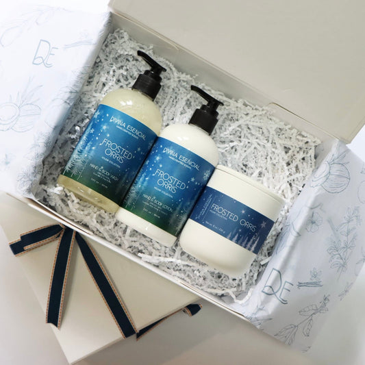 Frosted Orris Gift Set – Candle, Wash & Lotion in Gift Box