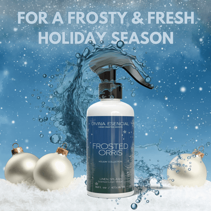 Frosted Orris Holiday Linen Spray | Sea Salt & Citrus Freshening Spray