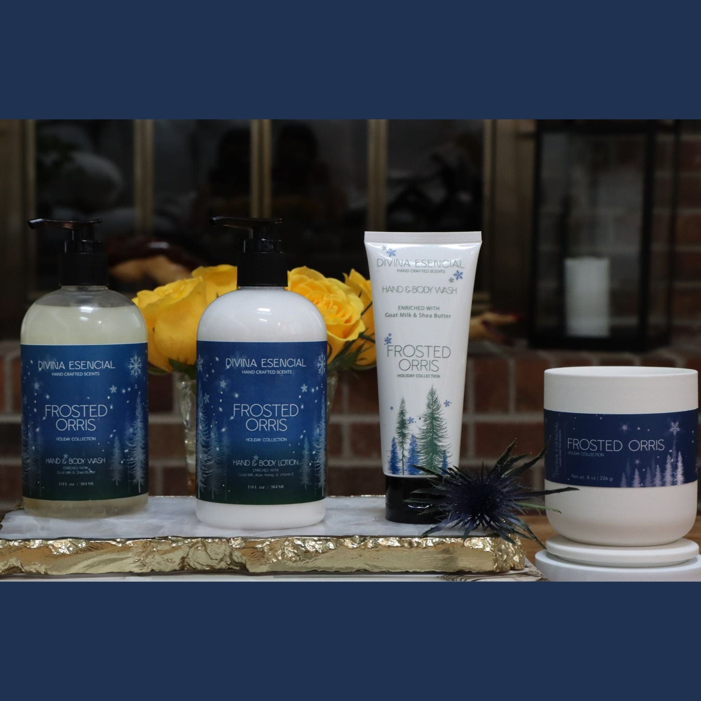 Frosted Orris Gift Set – Candle, Wash & Lotion in Gift Box