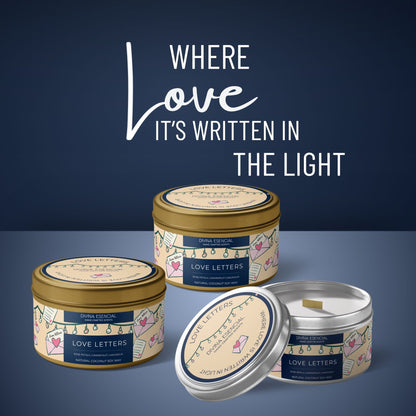 4oz Candle Trio: Midnight Rose, Love Letters & Lavender Breeze - Gold Tins