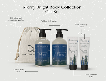 Merry Bright Frosted Orris Body Collection Gift Set with Canvas Bag