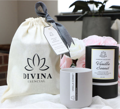Vanilla Sonnet Candle + Canvas Gift Bag