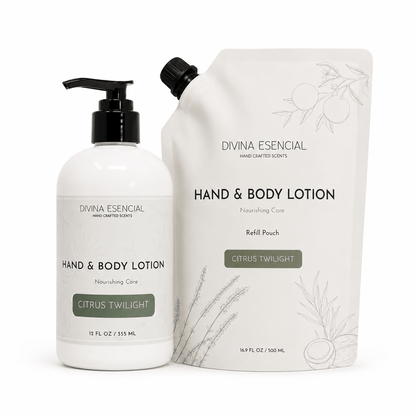 Hand & Body Lotion with Refill Pouch -Citrus Twilight
