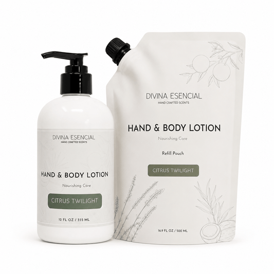 Hand & Body Lotion with Refill Pouch -Citrus Twilight