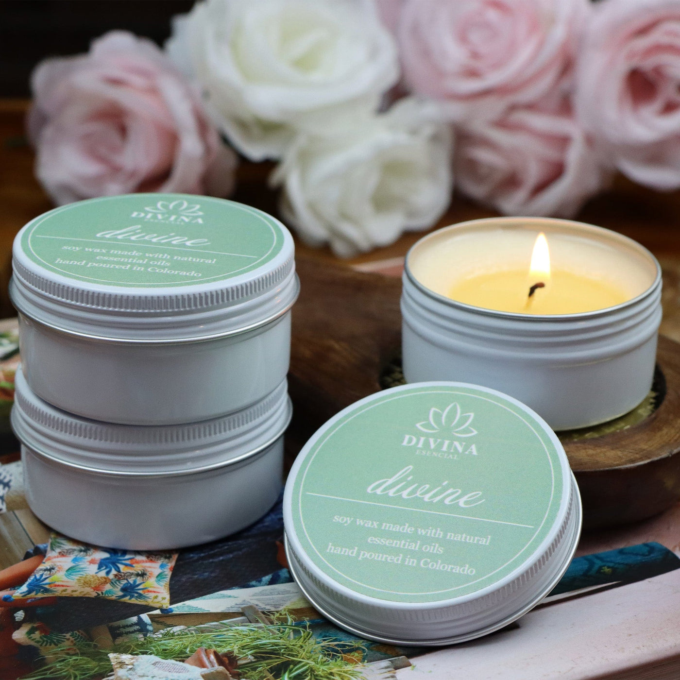 Spring Collection 3oz Tin Luxury Candles - Handcrafted Scented Soy Wax