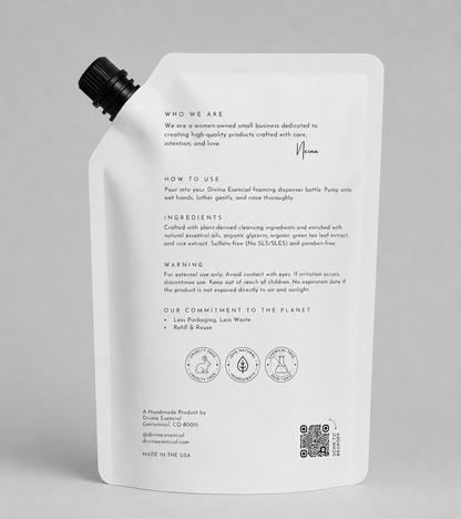 Foaming Hand Wash Refill Pouch - Back Label