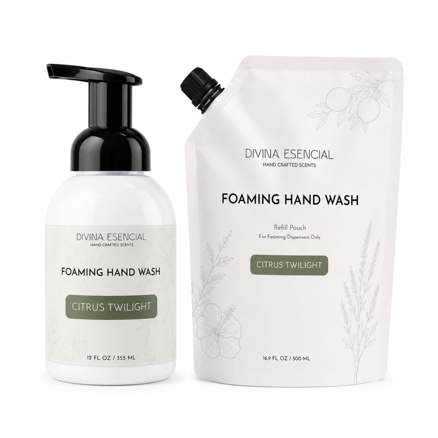 Foaming Hand Wash Pump with Refill Pouch - Citrus Twilight