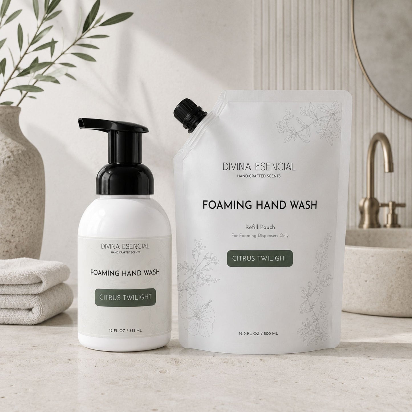Foaming Hand Wash Pump with Refill Pouch - Citrus Twilight