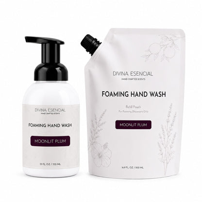 Foaming Hand Wash Pump with Refill Pouch - Moonlit Plum