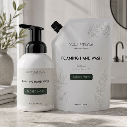 Foaming Hand Wash Pump with Refill Pouch - Sacred Moss