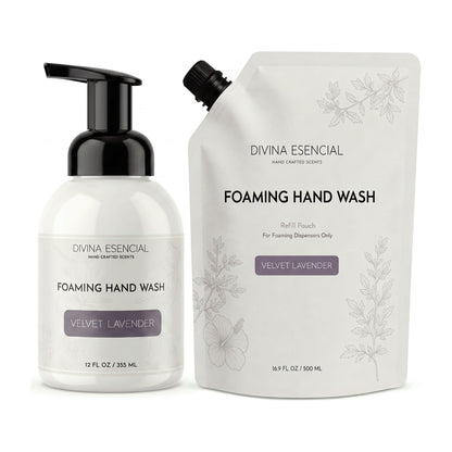 Foaming Hand Wash Pump with Refill Pouch - Velvet Lavender