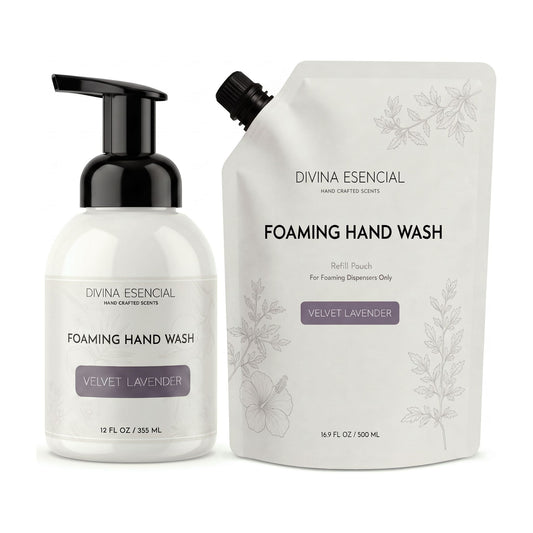 Foaming Hand Wash Pump with Refill Pouch - Velvet Lavender