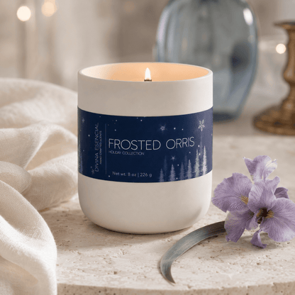 Frosted Orris Scented Candle with Canvas Bag - Limited Seasonal Edition
