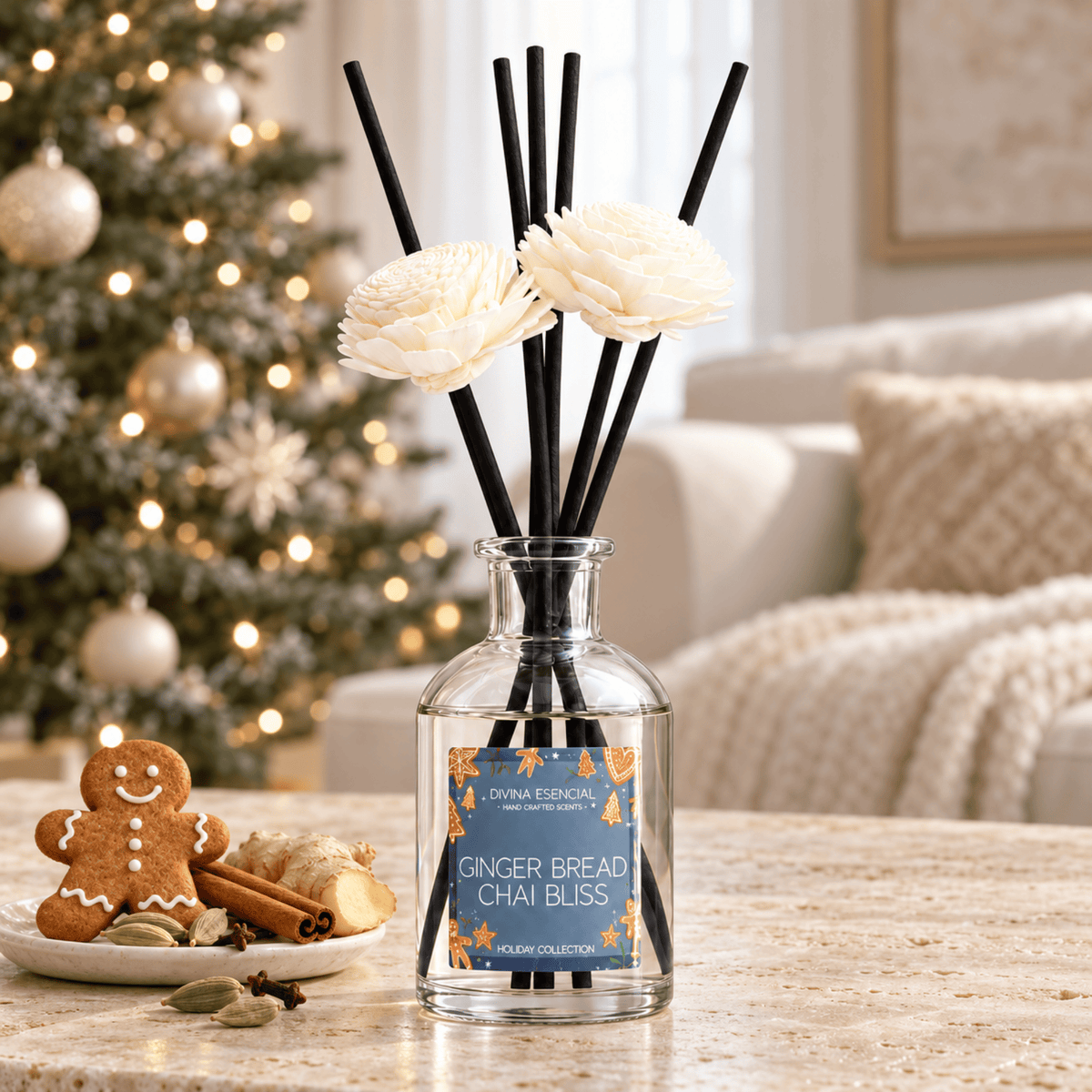 Gingerbread Chai Bliss Reed Diffuser – Holiday Collection