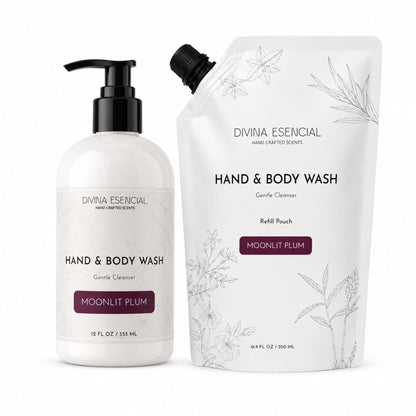 Hand & Body Wash with Refill Pouch - Moonlit Plum