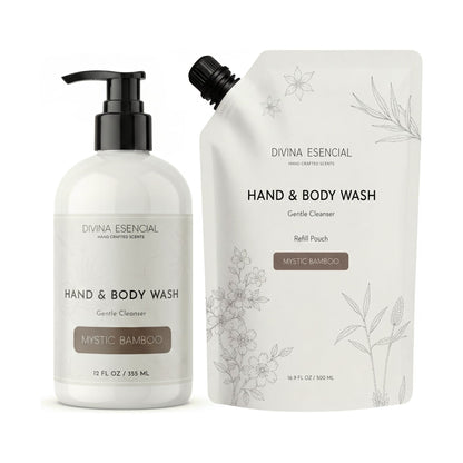 Hand & Body Wash with Refill Pouch - Mystic Bamboo