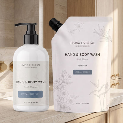Hand & Body Wash with Refill Pouch - Ocean Breeze