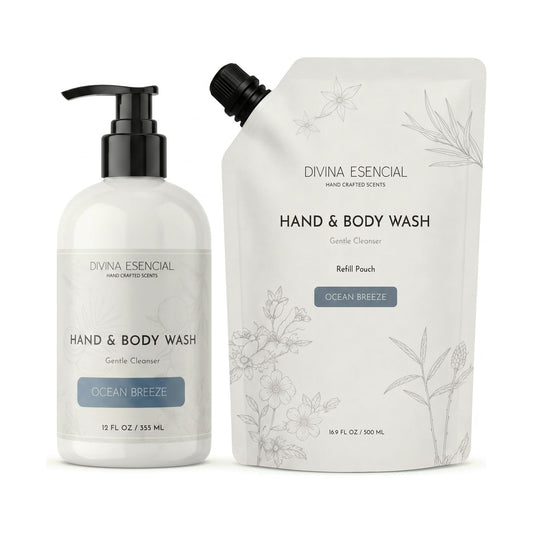 Hand & Body Wash with Refill Pouch - Ocean Breeze