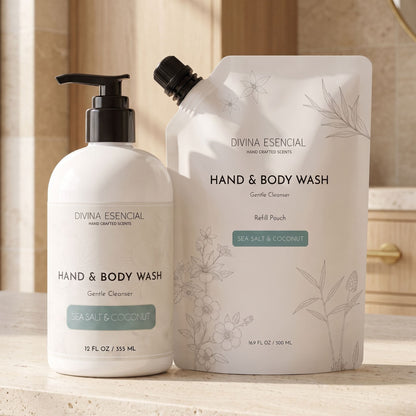 Hand & Body Wash with Refill Pouch - Sea Salt & Coconut