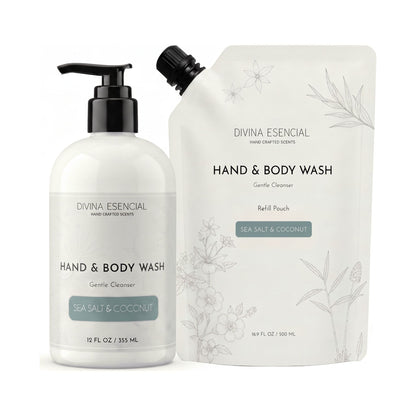 Hand & Body Wash with Refill Pouch - Sea Salt & Coconut