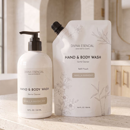 Hand & Body Wash with Refill Pouch - Vanilla Harmony