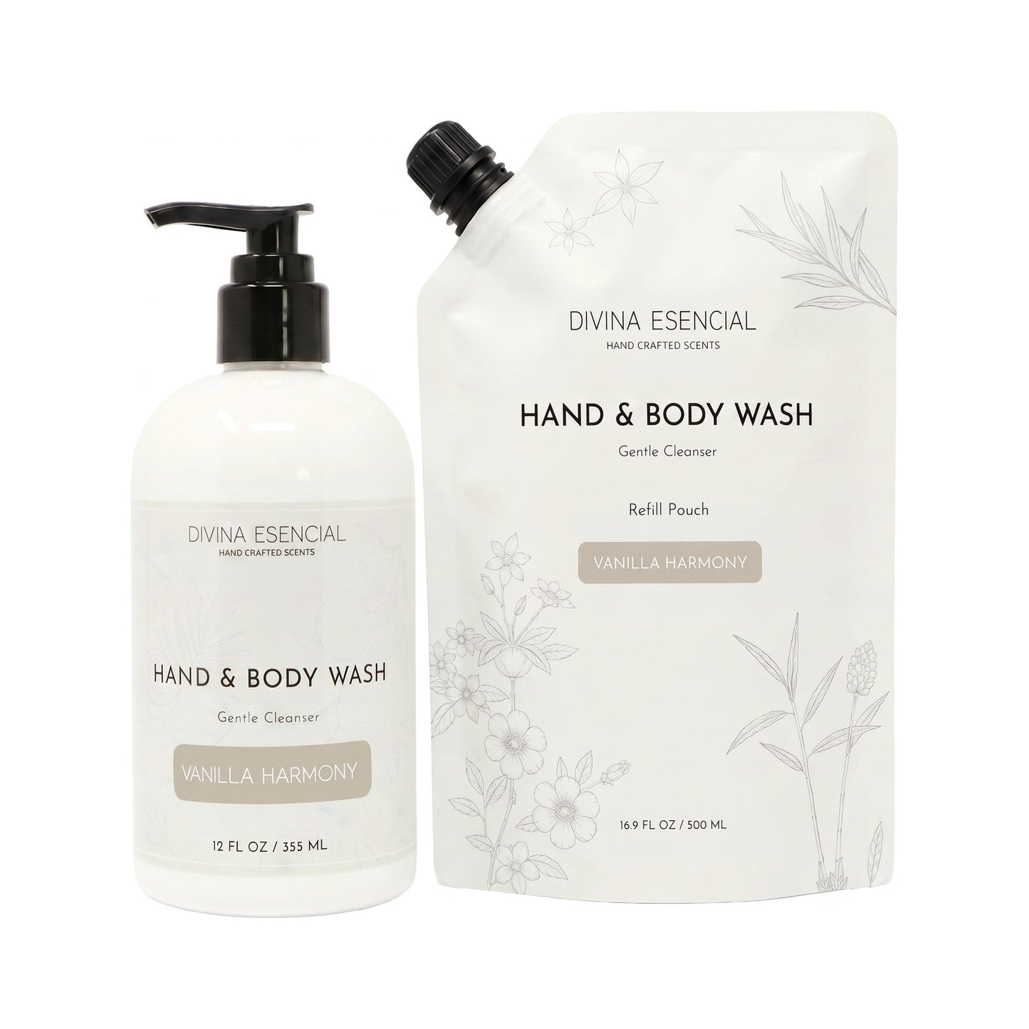 Hand & Body Wash with Refill Pouch - Vanilla Harmony