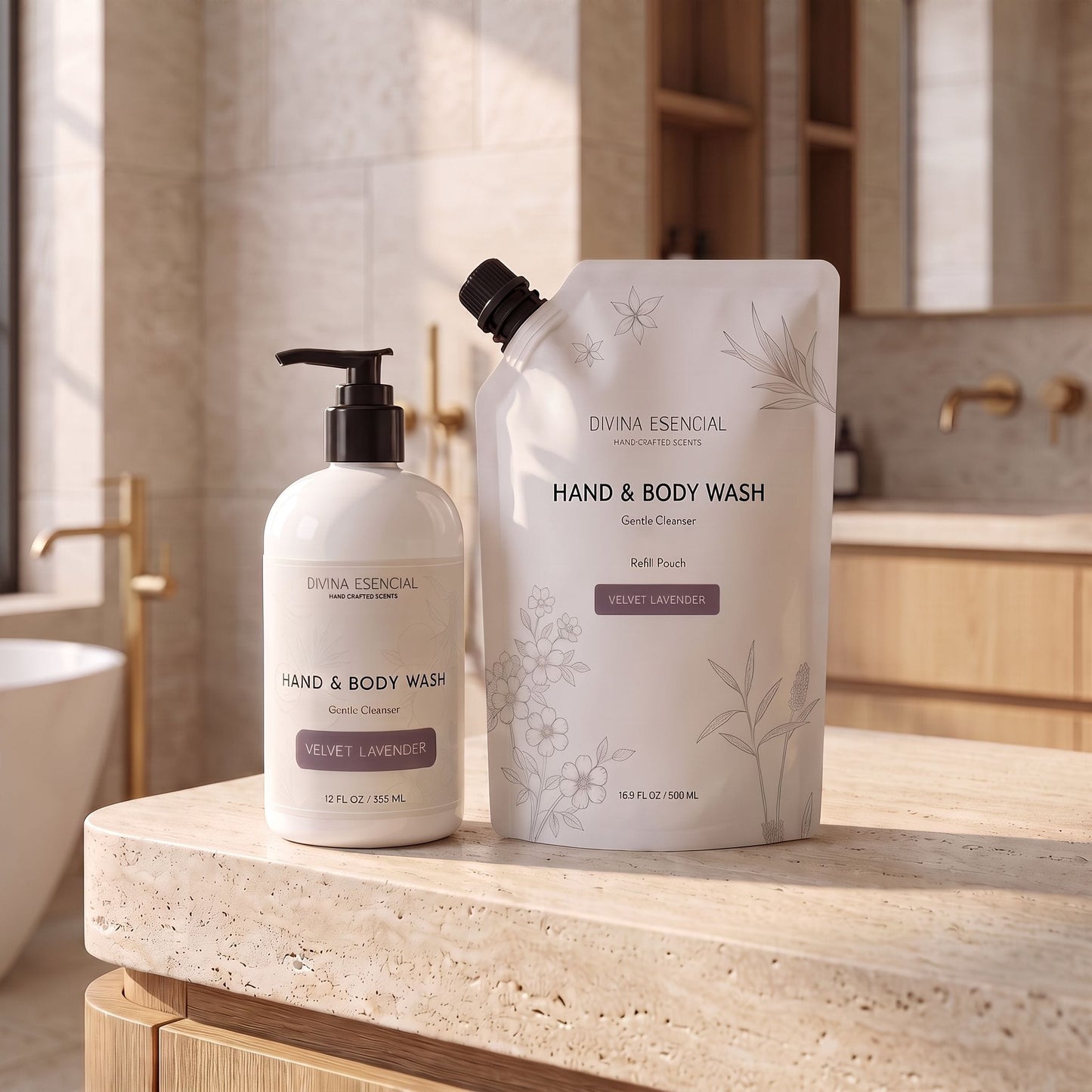 Hand & Body Wash with Refill Pouch - Velvet lavender