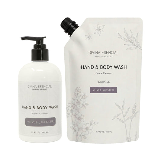 Hand & Body Wash with Refill Pouch - Velvet lavender