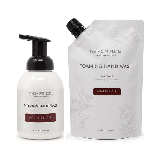 Foaming Hand Wash Pump with Refill Pouch - Hearth Noir