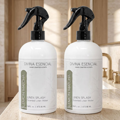Lemon Matcha Linen Spray 16oz 2-Pack Lifestyle