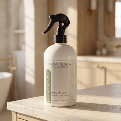 lemon-matcha Linen Spray 16oz - Lifestyle