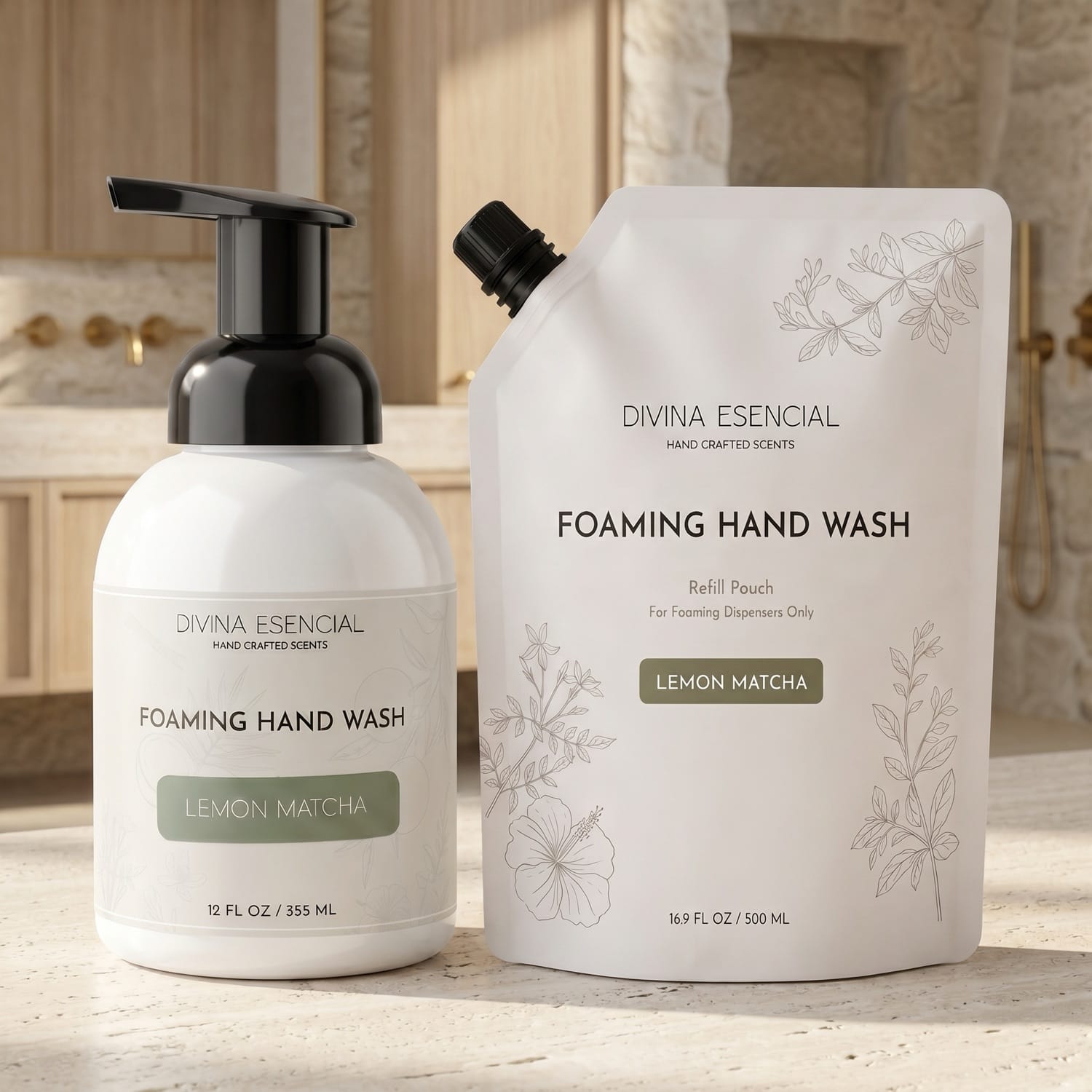 Hand & Body Lotion with Refill Pouch - Lemon Matcha - Lifestyle
