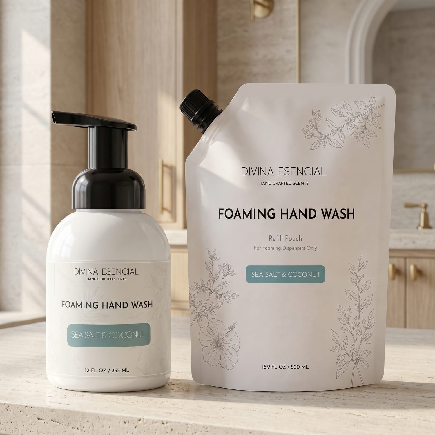 Hand & Body Lotion with Refill Pouch - Sea Salt & Coconut - Lifestyle