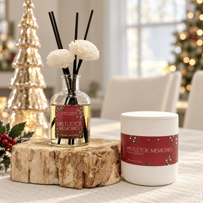 Mistletoe Memories Candle & Reed Diffuser Gift Set – Holiday Duo